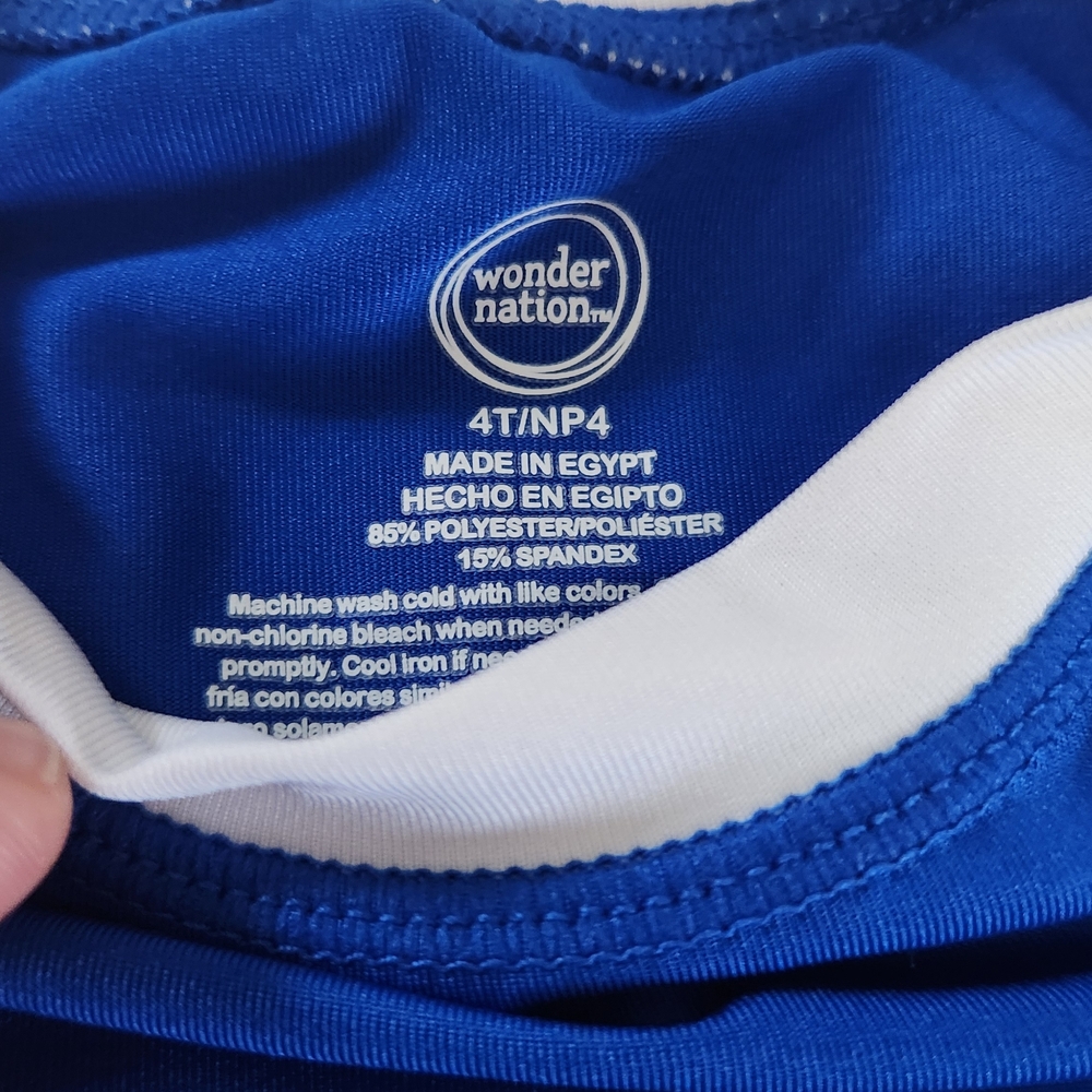 Wonder Nation Blue and White Kids Rashguard - Picture 2 of 3
